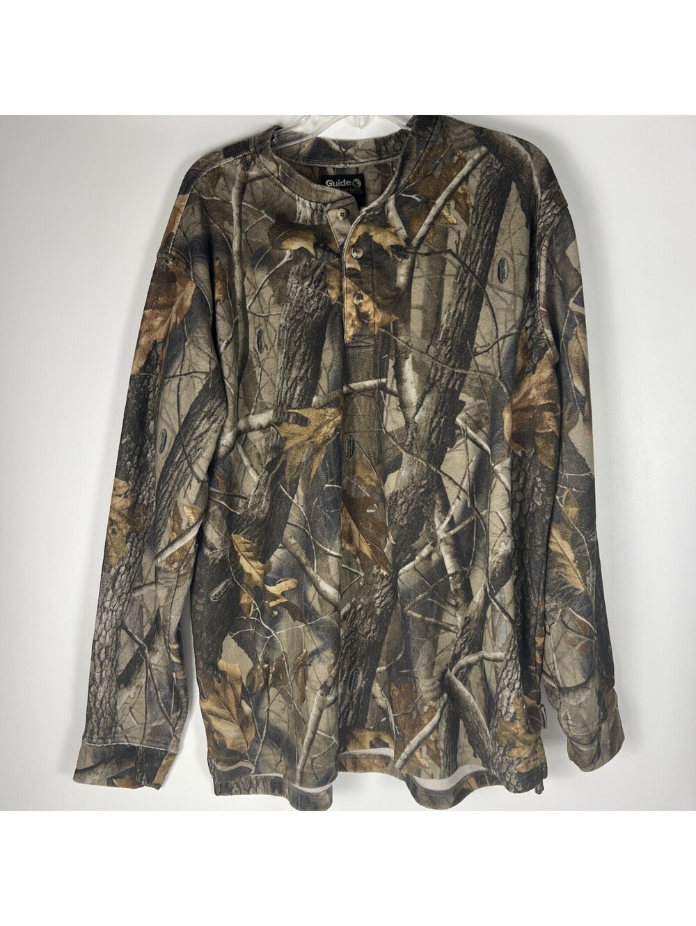 Guide Series Camo Fleece 1/4 Button down Realtree Xtra Pouch Pocket- Men's XL